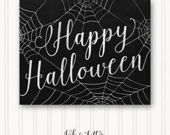 happy halloween sign halloween wall decor halloween art print halloween printable halloween - Halloween Wall Decorations happy halloween sign halloween wall decor halloween art print halloween printable halloween - Halloween Wall Decorations