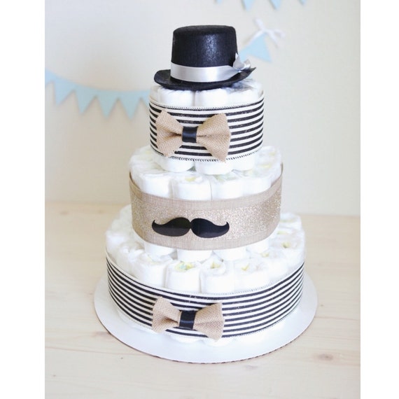 Schnurrbart windeltorte für jungen / wenig mann baby shower