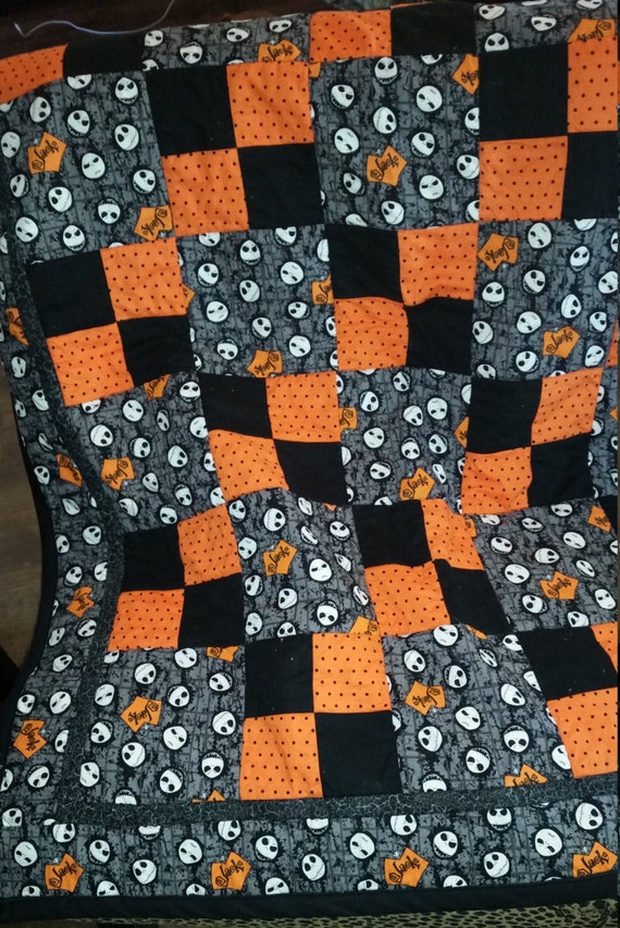 Orange Nightmare before christmas quilt