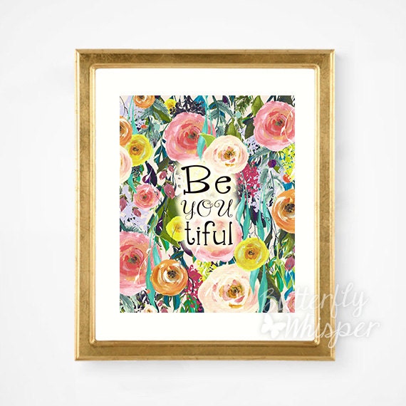 Boho Printable wall art quote print decor Be by ButterflyWhisper