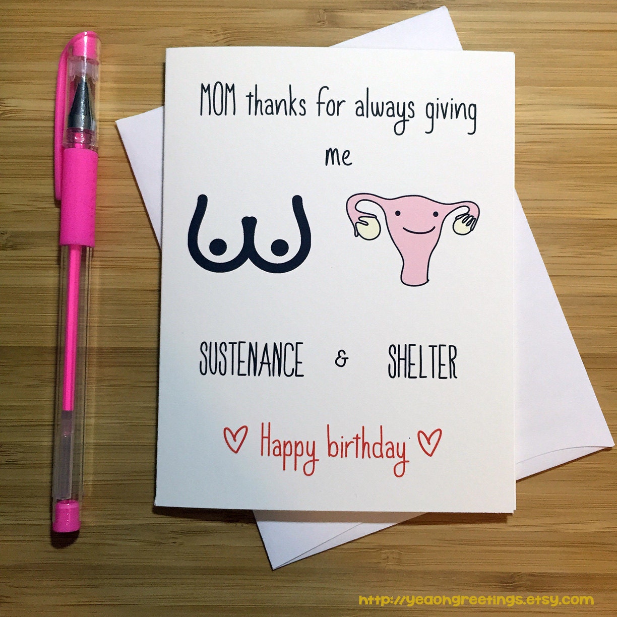 Happy Birthday Mom Funny Mom Card Inappropriate Card Card