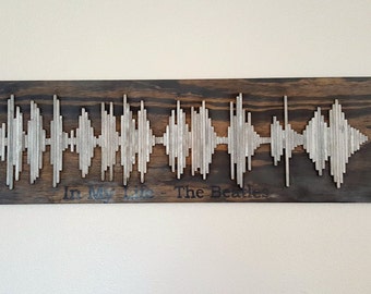 Beatles Soundwave Art - Wood Wall Art - Soundwave Art - Anniversary Gift Idea - Unique Gift Idea