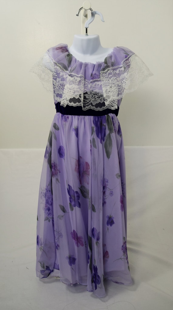 Children's Southern Belle Purple Flower Lace Dress/Costume