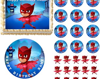 PJ Masks Owlette Edible Cake Topper Image, PJ Owlette Cupcakes, PJ Masks Cupcakes, pj masks Party Supplies, pj masks cake, pj masks cupcakes