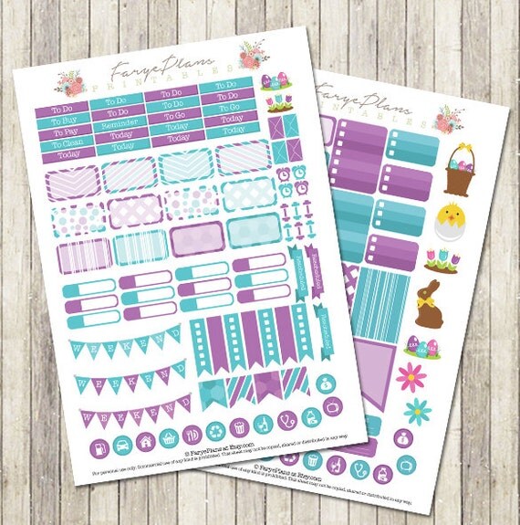 Items similar to April monthly stickers kit printable PDF for Erin ...