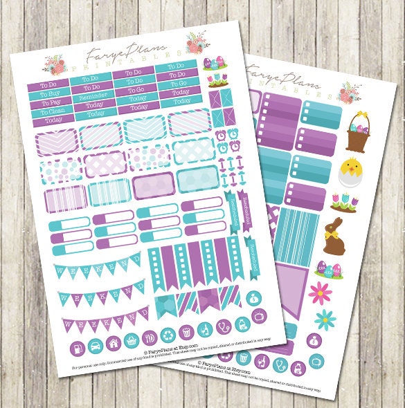 April monthly stickers kit printable PDF for Erin by FaryePlans