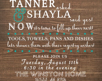 Rustic Wedding Shower Invitation
