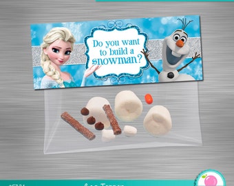 INSTANT DOWNLOAD Frozen bag topper build a snowman, Deconstructed Olaf Bag Topper, Frozen Printable Bag Topper, Frozen DIY Party Kit