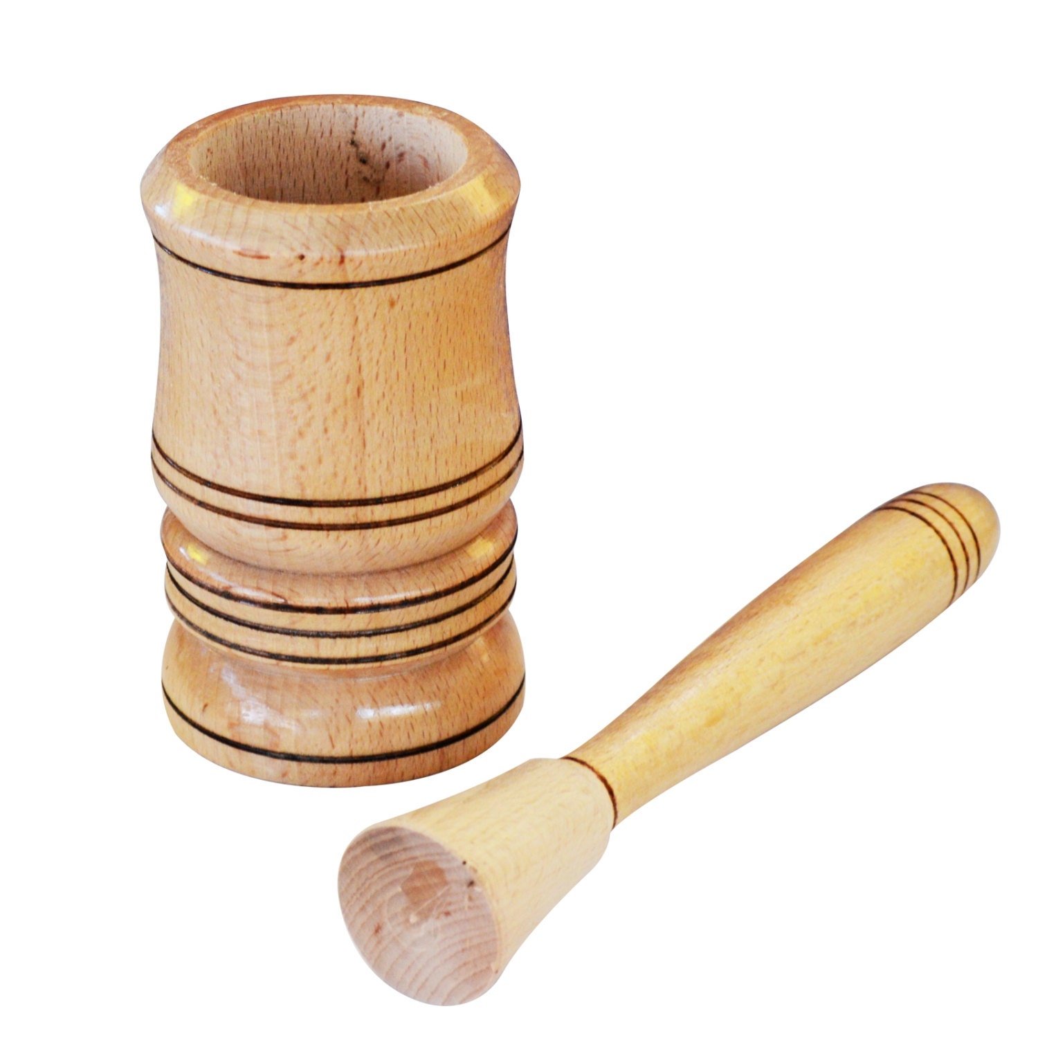 Large pestle and mortar Wooden Herb grinder classic Spice