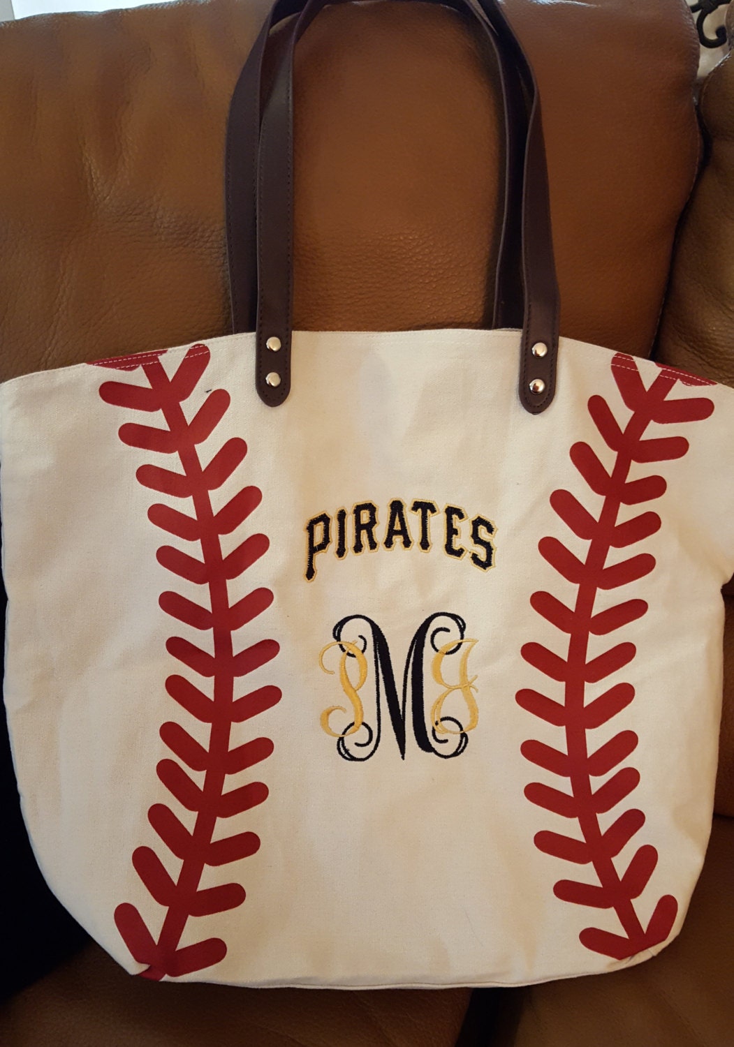 Baseball Tote monogrammed Monogram Baseball tote Baseball