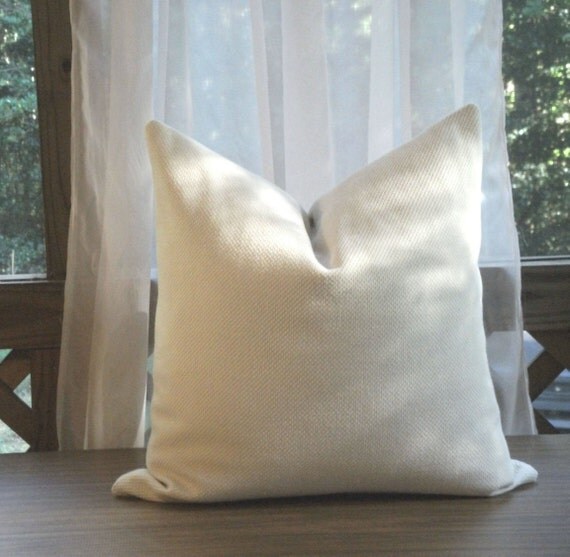 Cream Colored Textured Pillow Cover Large by JoyFortuneDesigns