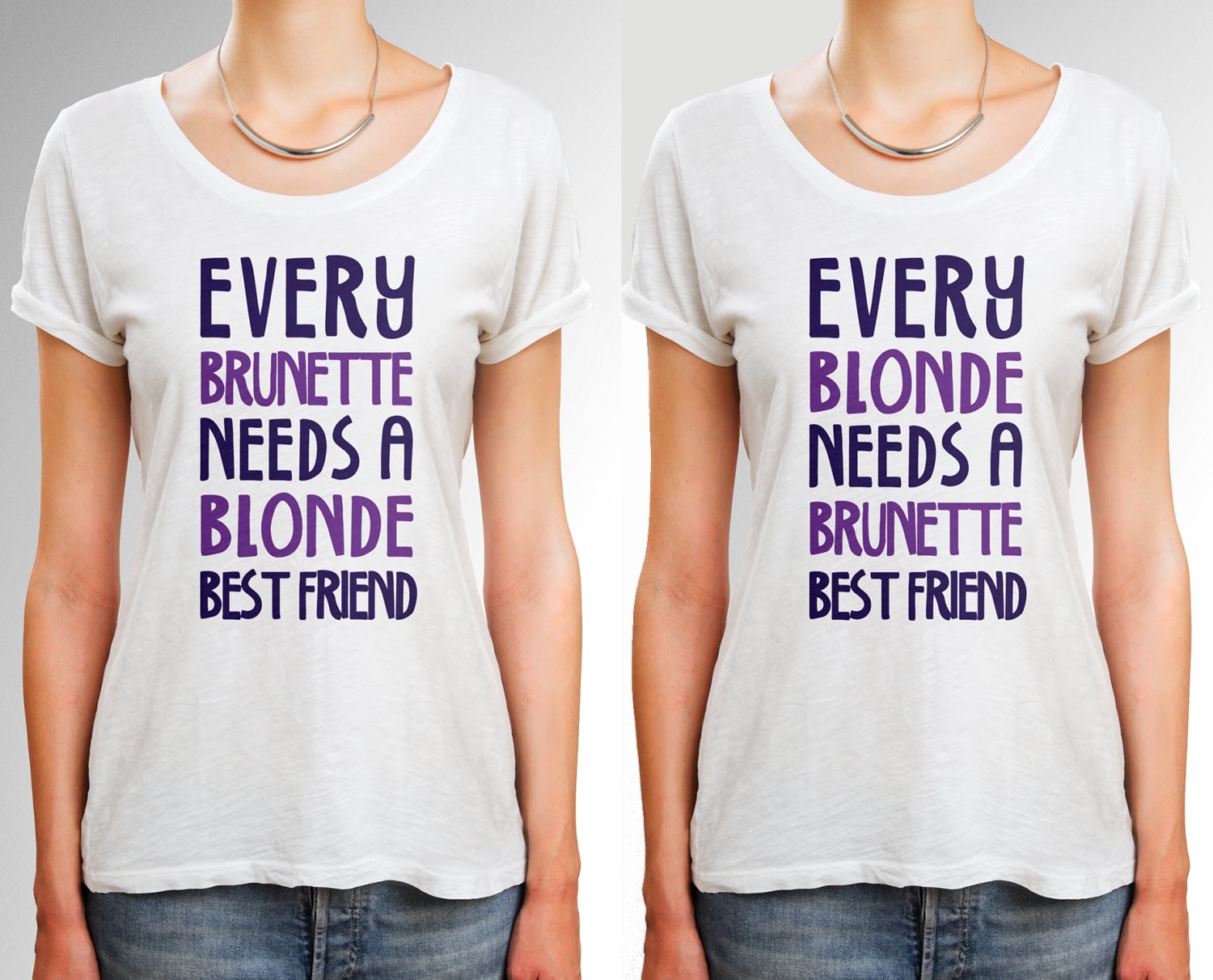 brunette best friend shirts Blonde