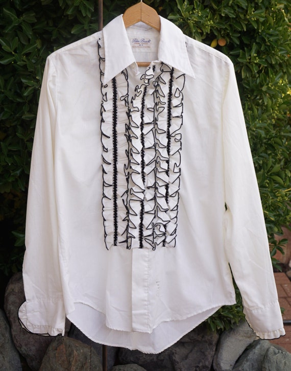 vintage ruffle tuxedo shirt