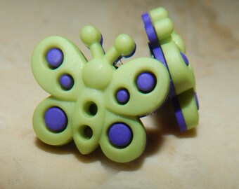 Green Butterflies Studs