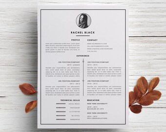 Modern Resume Template + Cover Letter Template for Word | DIY Printable 2 Pack | "Black Edition" | Modern and Creative Design