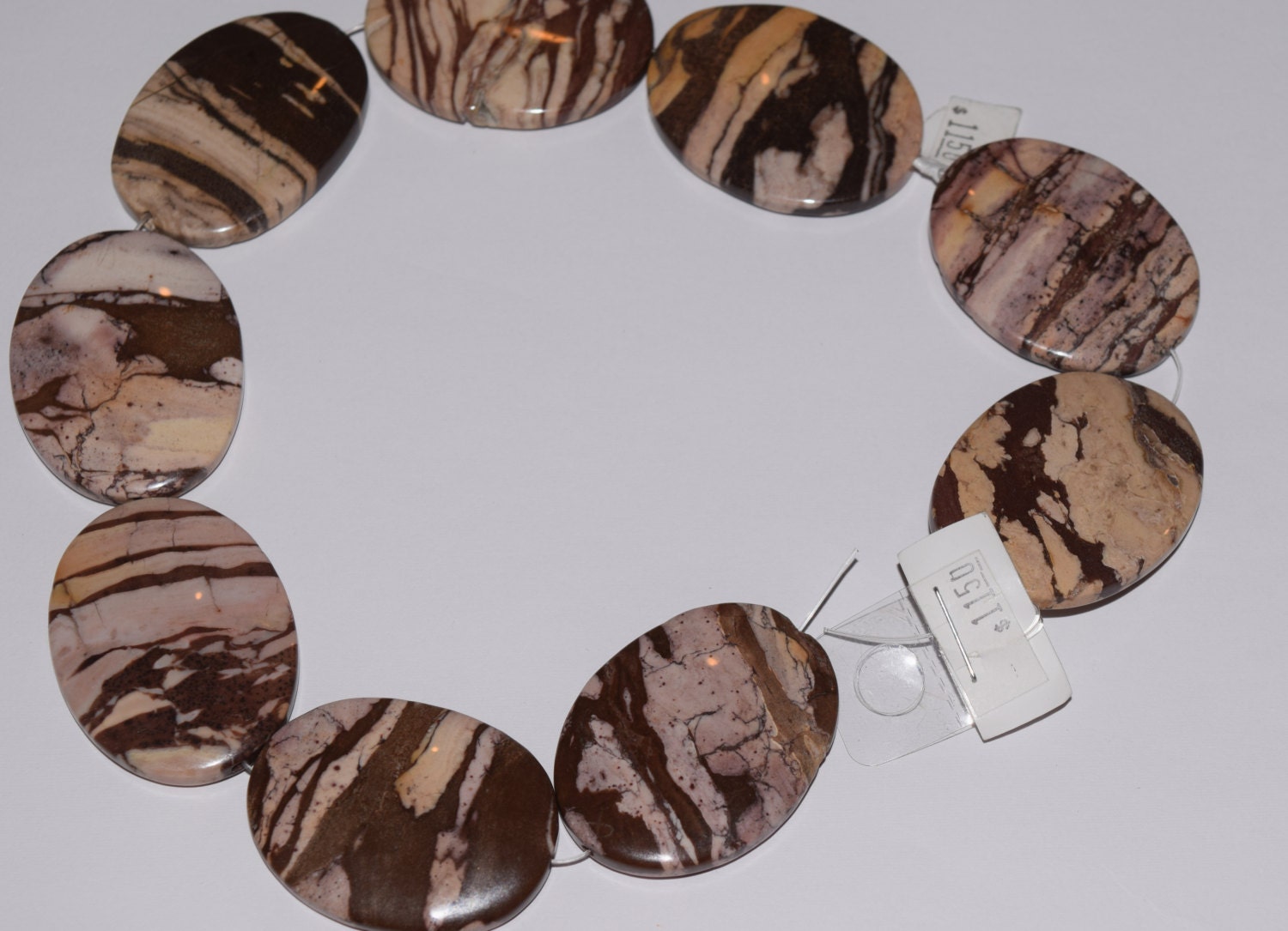 Natural Petrified Wood Jasper 40mm x 7mm Wooden Jasper