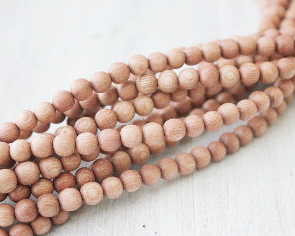 6mm Rosewood Beads Pink Beads Round Natural Wood Beads