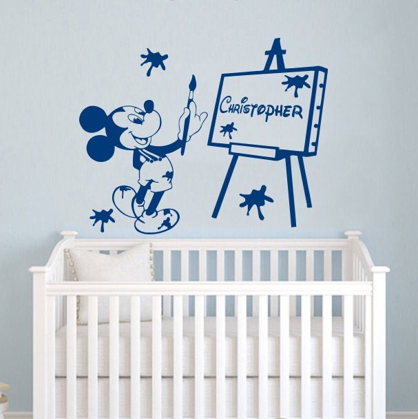 Name Wall Decal Mickey Mouse Vinyl Decals Sticker Custom Name
