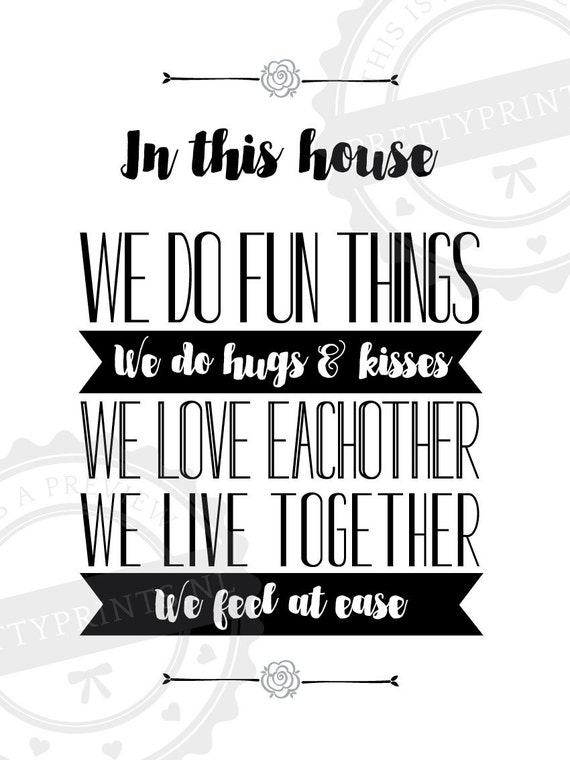 Items similar to In this house we do sign cutting file - silhouette ...