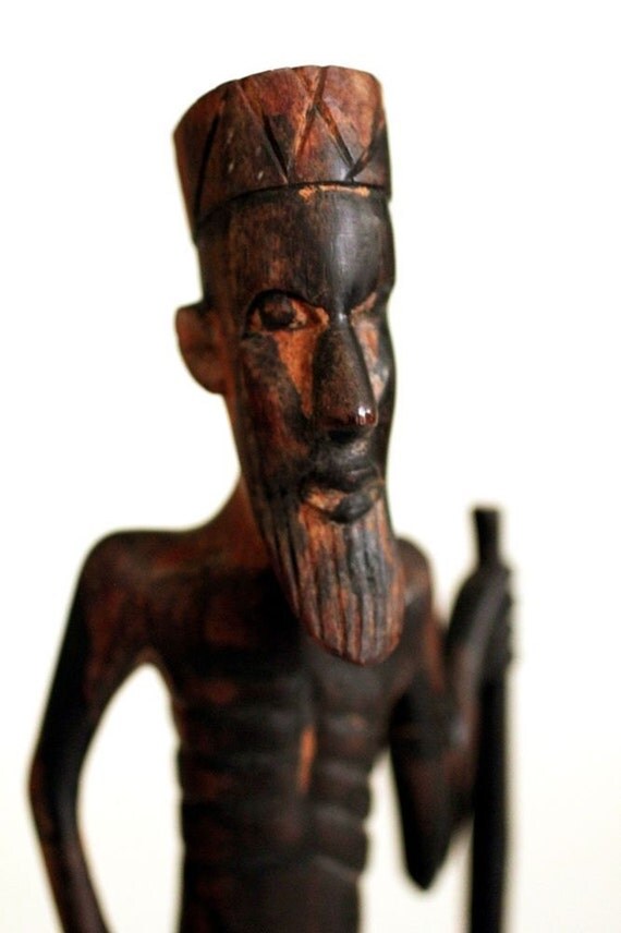 hand carved wooden african figures