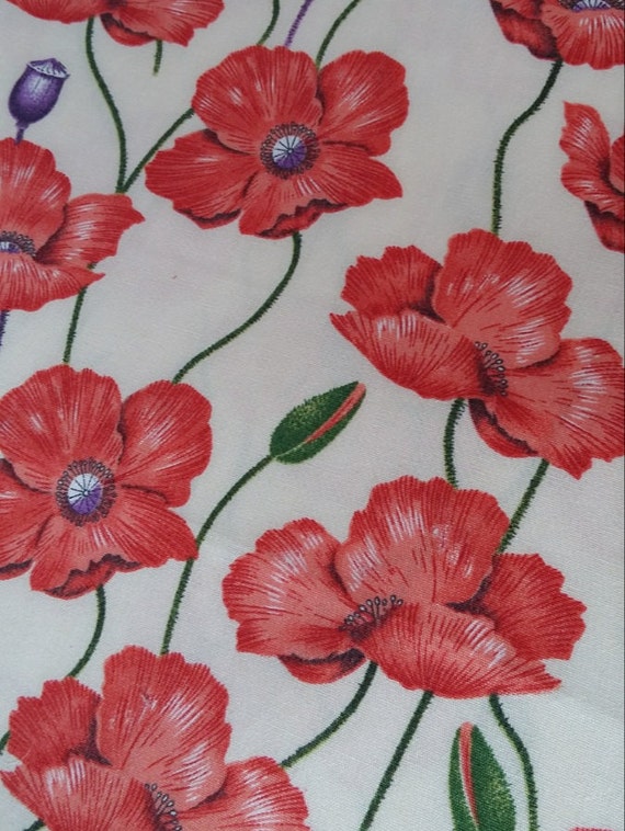 Red Poppies Cotton Fabric