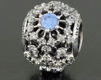 Disney's CINDERELLA WISH CHARM / s925 / Sterling Silver / Blue Cz / New / Fully Stamped