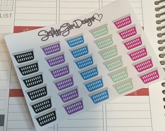 Laundry Basket Stickers | Erin Condren & Plum Planner
