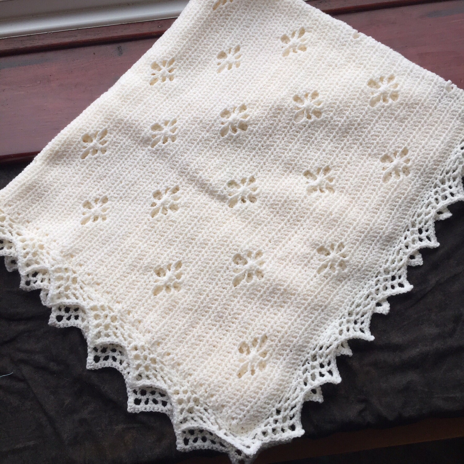 Crochet Baby Shawl Christening Shawl crochet baby blanket