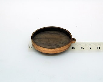 Dark walnut base blank for orgonite necklaces, making pendant, picture frame ,wooden bezels ellipse cup, polished ready do craft Jewelry