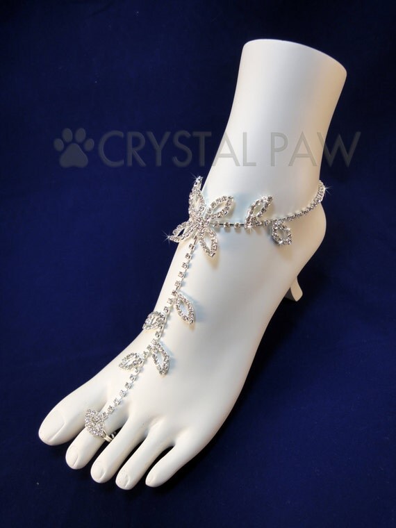 Crystal Foot Jewelry. Beach Wedding Accessory. by
