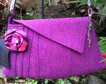 Heather Pink and Purple 1930's style Harris Tweed Bag
