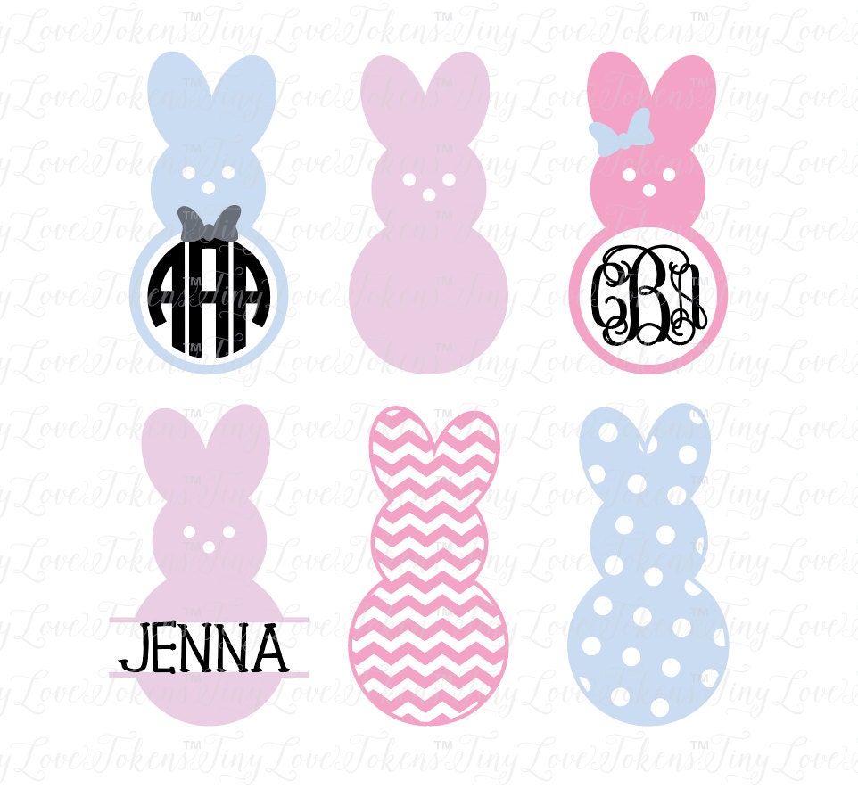 Peeps Monogram SVG Design for Silhouette and other craft