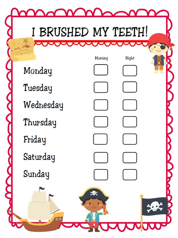 I Brushed My Teeth Chore Chart by ahintofScarlett on Etsy