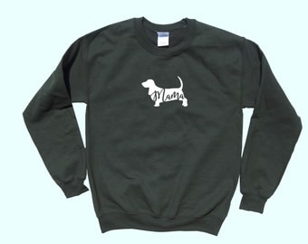 Basset Hound "MAMA", Crewneck Sweatshirt