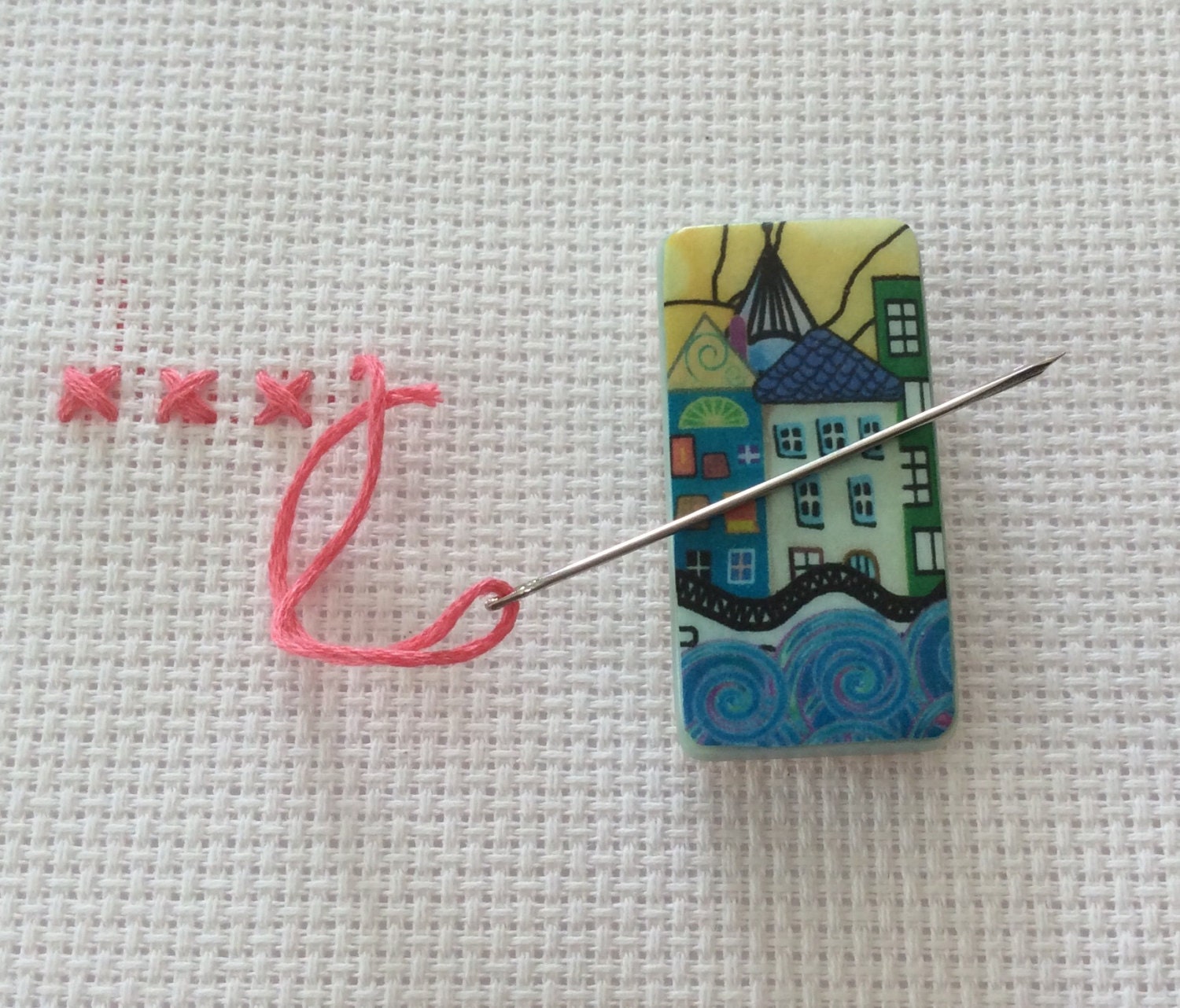 Needle Minder Cross Stitch Needleminder by DaintyDotsDecoupage