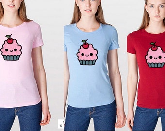 Cupcake Shirt for Women multiple colors - American Apparel, cute shirt, girly shirt