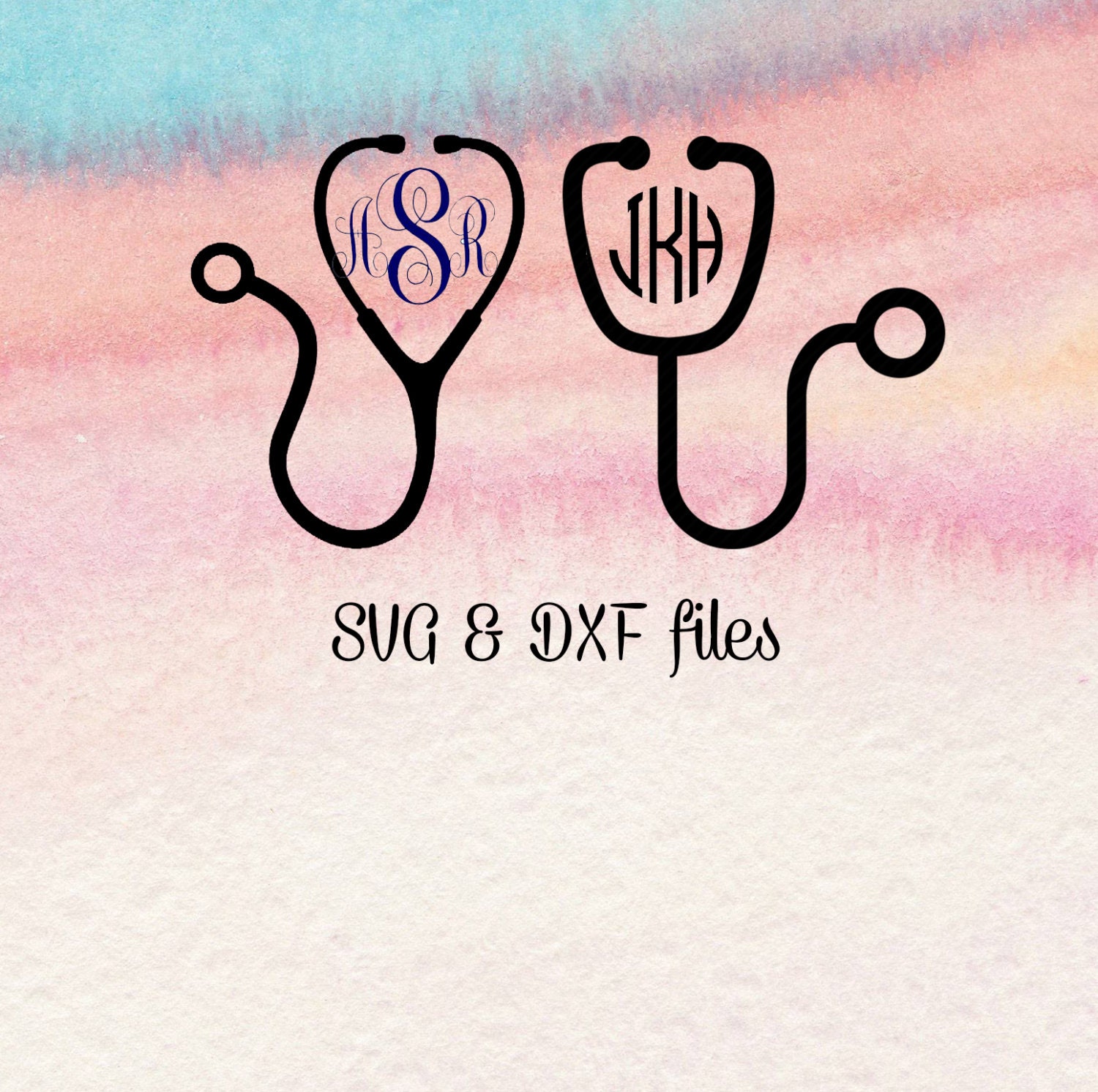 Download Stethoscope SVG cut file Stethoscope monogram svg Dxf files