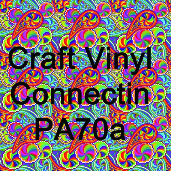 rainbow paisley print oracal 651 vinyl by craftvinylconnection