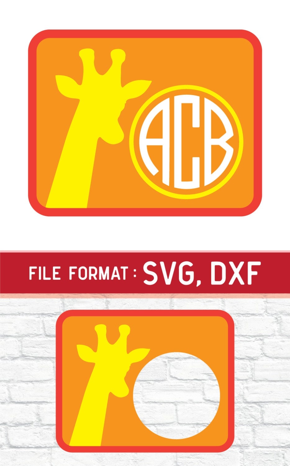 Download SVG Giraffe Monogram Cricut Files Vinyl Cutters SVG by ...