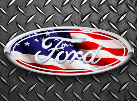 Ford American Flag Emblem Cover Decal by DecalDesires on Etsy