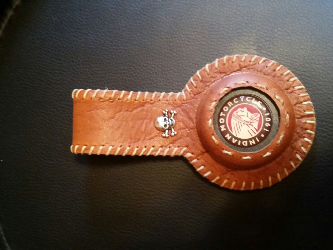 Indian leather key fob holder