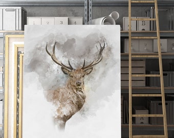 Deer art, deer wall art, animal print, deer head, deer prints, printable art, deer printable, deer art print, deer poster, instant download