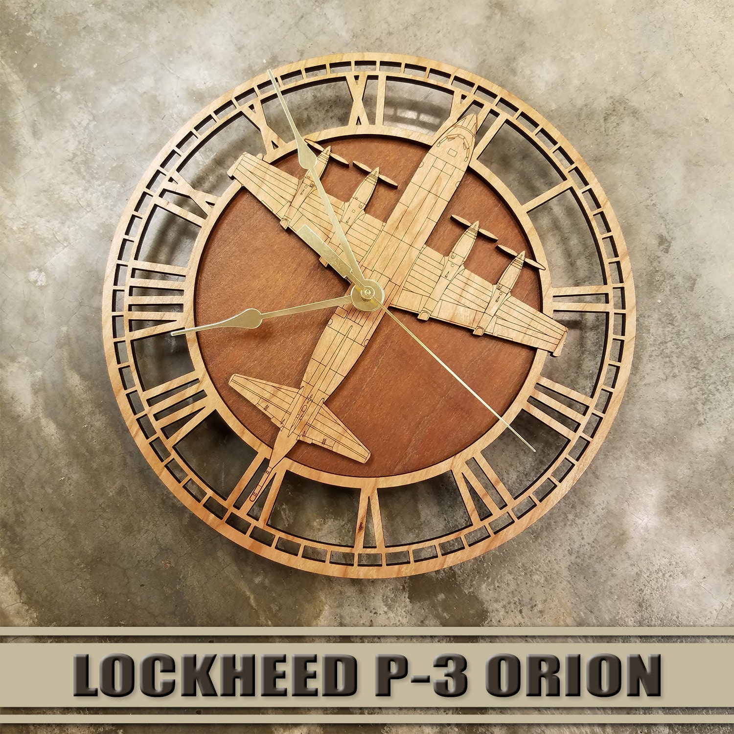 Lockheed P3 Orion Wooden Wall Clock United States Navy