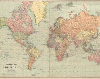 World map printable digital download. 1922 Vintage World Map. Old World Map- Art Image - Instant Digital Download.PRINTABLE map.MAP DIGITAL