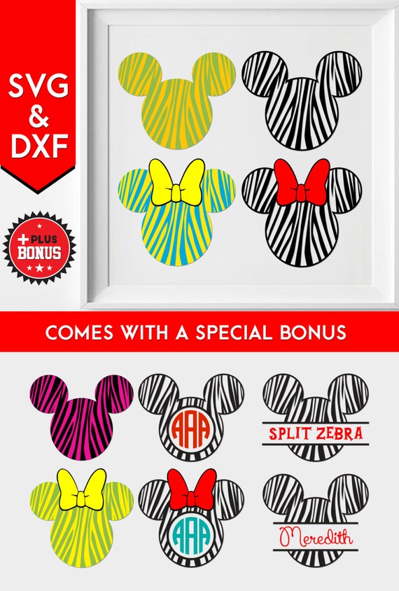 Download Zebra Print Mickey Head SVG/ Mickey Zebra Head svg/ Zebra svg/