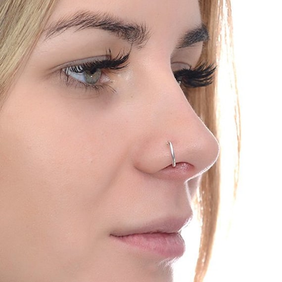 Silver Septum Ring 14g / Septum Piercing Nipple Ring