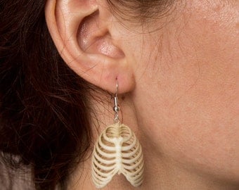 To order. Earrings "Human thorax". Goth earrings stud human bones ribs