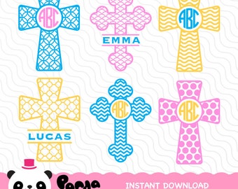Christian Cross Monogram SVG, Cricut, Silhouette Studio, Sure Cuts A Lot, Cameo, Screen Printing, PM-0009