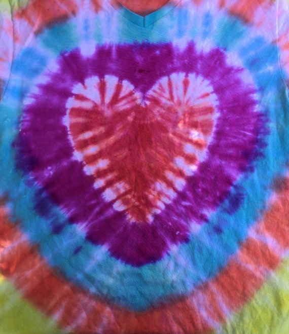 Tie-Dye Heart Upcycled Pillowcase by GenYUpcycle on Etsy