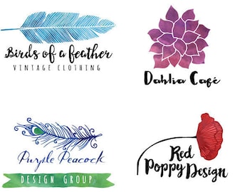 Custom Logo Design - Professional Graphic Design for Small Business, Etsy Store Logo, Watercolor Logo, Feminine
